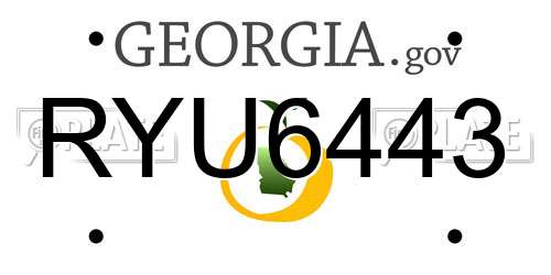 RYU6443 Georgia License Plate