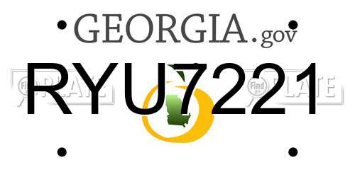 RYU7221 Georgia License Plate