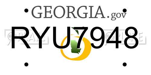RYU7948 Georgia License Plate