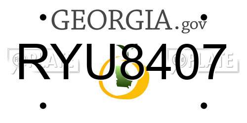 RYU8407 Georgia License Plate