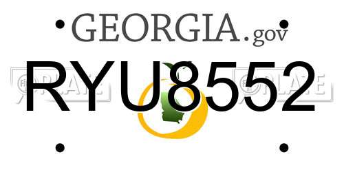 RYU8552 Georgia License Plate