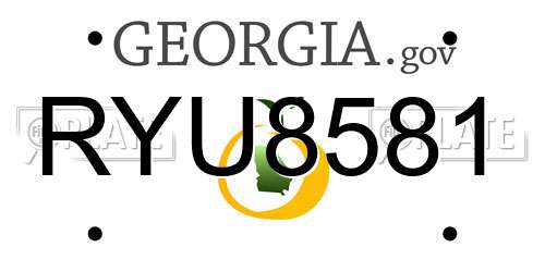 RYU8581 Georgia License Plate