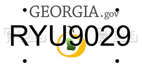 RYU9029 Georgia License Plate