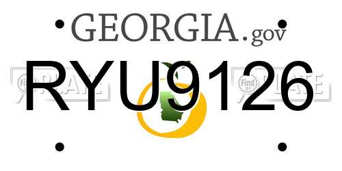 RYU9126 Georgia License Plate