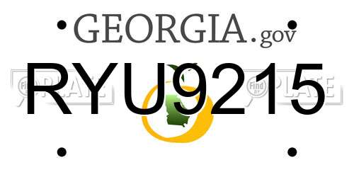 RYU9215 Georgia License Plate