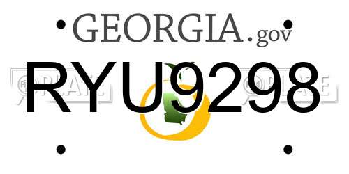 RYU9298 Georgia License Plate