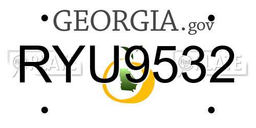 RYU9532 Georgia License Plate
