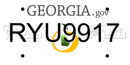 RYU9917 Georgia License Plate