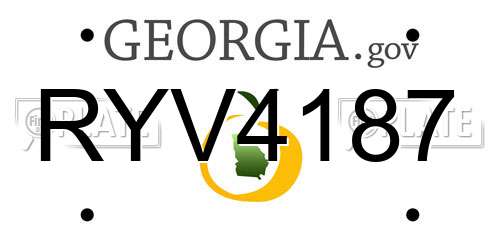 RYV4187 Georgia License Plate