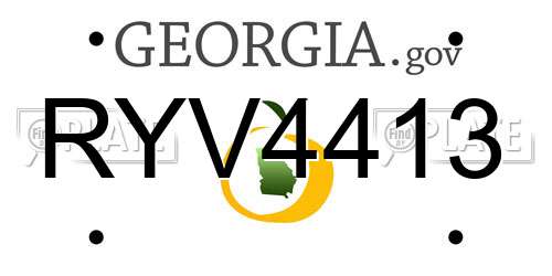 RYV4413 Georgia License Plate