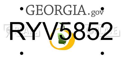RYV5852 Georgia License Plate