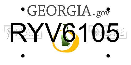 RYV6105 Georgia License Plate