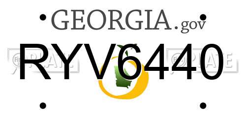 RYV6440 Georgia License Plate