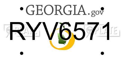 RYV6571 Georgia License Plate