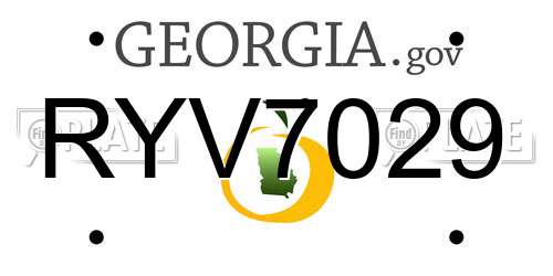 RYV7029 Georgia License Plate