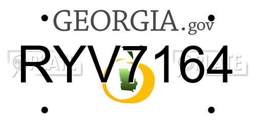 RYV7164 Georgia License Plate