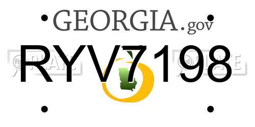 RYV7198 Georgia License Plate