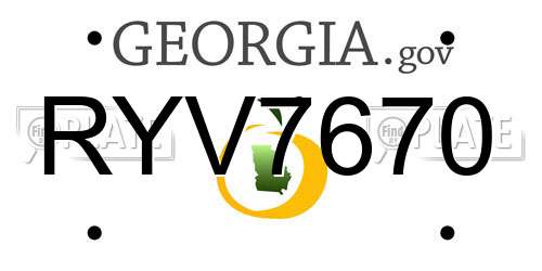 RYV7670 Georgia License Plate