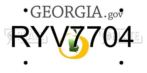 RYV7704 Georgia License Plate