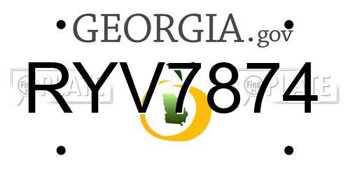 RYV7874 Georgia License Plate