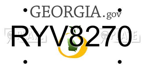 RYV8270 Georgia License Plate