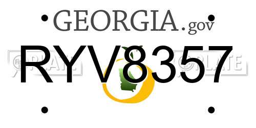 RYV8357 Georgia License Plate