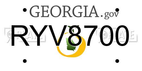 RYV8700 Georgia License Plate