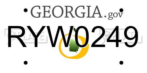 RYW0249 Georgia License Plate