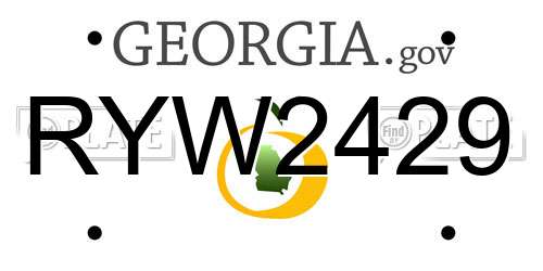 RYW2429 Georgia License Plate