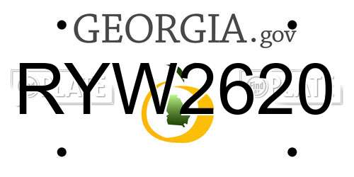 RYW2620 Georgia License Plate