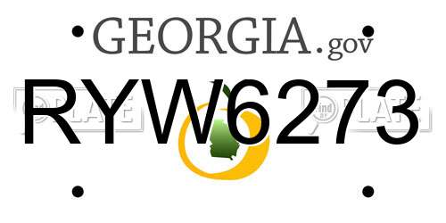 RYW6273 Georgia License Plate