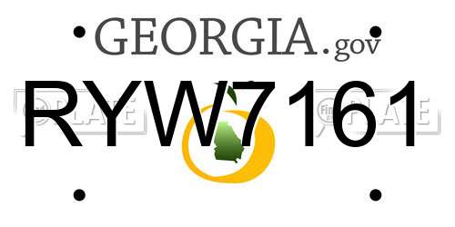 RYW7161 Georgia License Plate