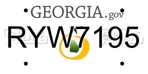 RYW7195 Georgia License Plate