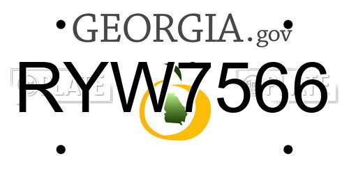 RYW7566 Georgia License Plate