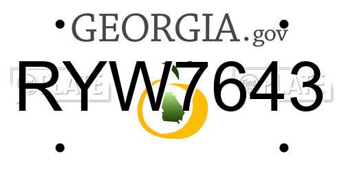RYW7643 Georgia License Plate