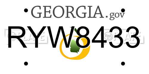 RYW8433 Georgia License Plate