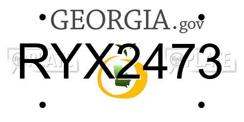 RYX2473 Georgia License Plate