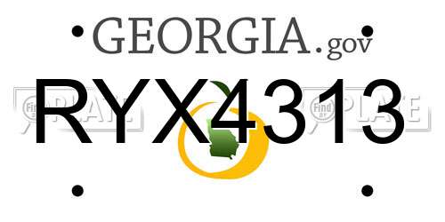 RYX4313 Georgia License Plate