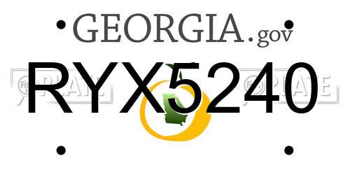 RYX5240 Georgia License Plate