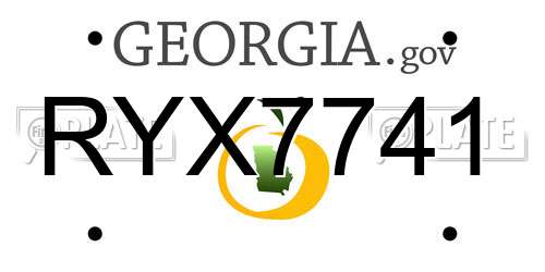 RYX7741 Georgia License Plate