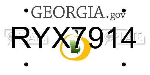 RYX7914 Georgia License Plate