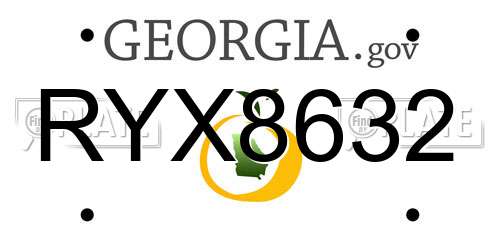 RYX8632 Georgia License Plate