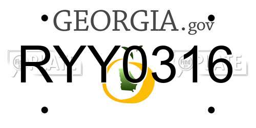 RYY0316 Georgia License Plate