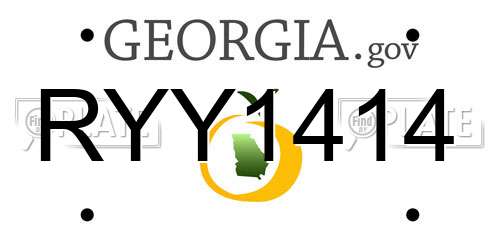 RYY1414 Georgia License Plate