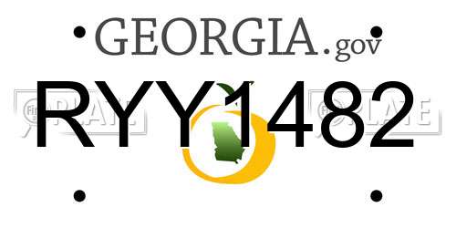 RYY1482 Georgia License Plate