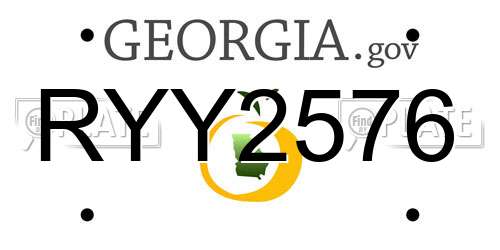 RYY2576 Georgia License Plate