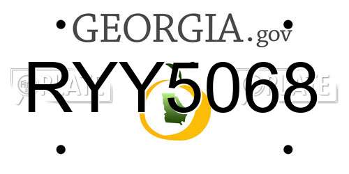 RYY5068 Georgia License Plate