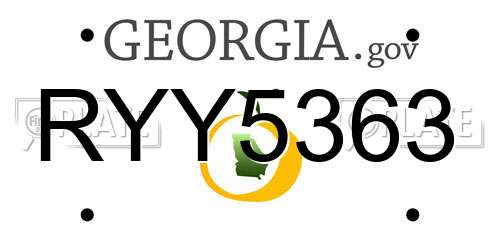 RYY5363 Georgia License Plate