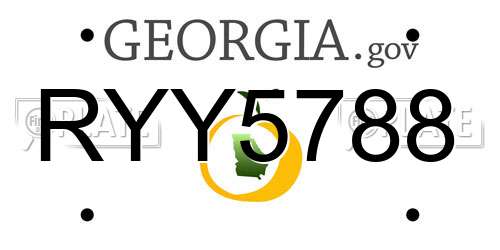 RYY5788 Georgia License Plate