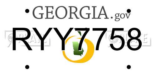 RYY7758 Georgia License Plate